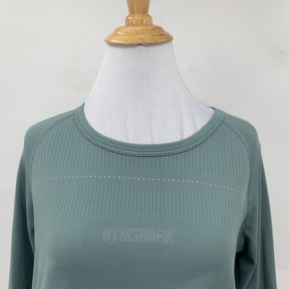 Gymshark Breeze Crop Shirt Womens S Small Fog Long Sleeve Lightweight Bungee Hem - Picture 3 of 11